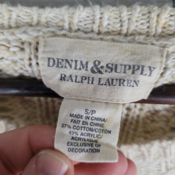 DENIM & SUPPLY RL | cotton blend open cable knit scoop neck sweater - Picture 6 of 8